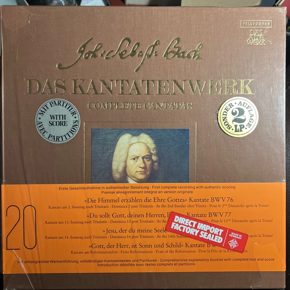 Bach - Complete Cantatas Vol 20 SEALED IMPORT BOX SET 2 MINT Classical Vinyl LPs - Image 1 of 2