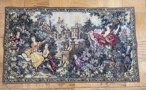JB HUET "LA FONTAINE D'AMOUR" POINT DE LOISELLES LARGE WALL TAPESTRY 47.5”X27” - Picture 1 of 6