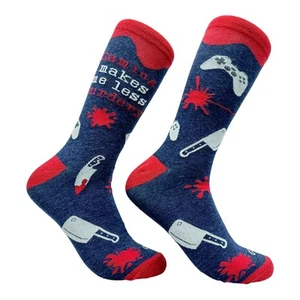 Calcetines divertidos para videojuegos para hombre Gaming Makes Me Less Murdery - Imagen 1 de 9