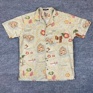 Vintage 90er Tommy Hilfiger Herren L Hawaiihemd Tiki Maritim Camp Loop Kragen - Bild 1 von 9