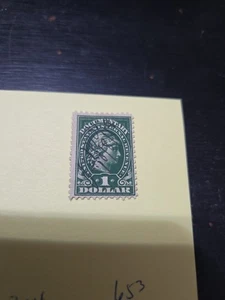 US Revenue 1917-33 $1 Green LIBERTY Documentary USED - #6087 Hand Canceled  - Picture 1 of 2