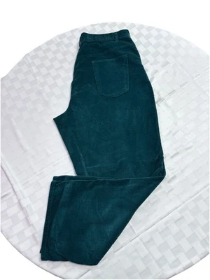 Teal Green  Women’s Corduroy Soft 100% Cotton Classic Fit  Pants Size 16 Petite - Image 1 of 4