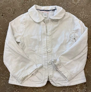 Vintage Janie And Jack Girls White lightweight fashion Jacket Size 6 - Picture 1 of 5