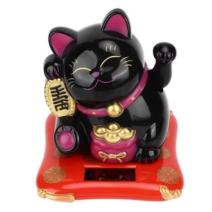 Lucky Cat Solar Powered Cute Decorative Wealth Welcoming Waving Fortune Cat For - Picture 1 of 22