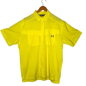 Under Armour Men UA Tide Chaser Short Sleeve Fishing Shirt Size XL Neon Yellow - Picture 1 of 10
