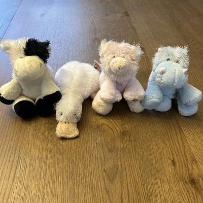 Ganz Webkinz Lil’ Kinz Lot Of 4 Plush Stuffed Animals No Code Hippo Cow Pig - Image 1 of 4