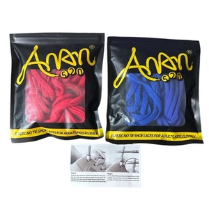 Cordones elásticos sin ataduras Anan 520 x 2 - rojo y azul adultos niños ancianos - Imagen 1 de 4