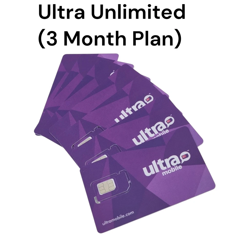 Ultra Mobile Prepaid $49 (3 months) Unlimited 1 Month Plan with Sim Card or eSIM - Image 1 of 1