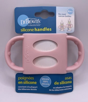 Dr. Brown’s Silicone Baby Bottle Handle Pink 4m+ Fits Most Narrow Bottles - Image 1 of 4