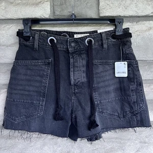 Free People Moxie Pantaloncini a Barile 26 Nero $128  - Foto 1 di 3