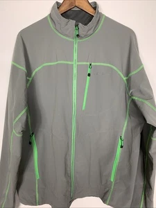 Eddie Bauer First Ascent Jacket Mens XL Gray Shell Green Stitching Full Zip - Picture 1 of 12
