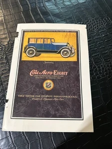 REVISTA ANUNCIO #A8-033 COLE AERO OCHO coches principios de 1900 - Imagen 1 de 1