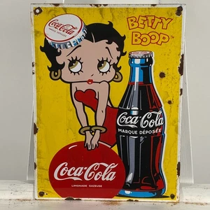 Coca-Cola Enamel Sign - 40x30cm (15.7x11.8") - Nice Beverage Advertising Signage - Picture 1 of 15