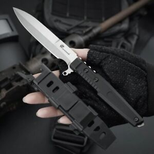 Spear Point Knife Fixed Blade Hunting Tactical Survival Aluminum Alloy Handle S