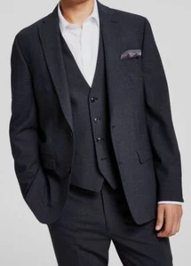 $601 Bar III Men's Gray Solid Slim-Fit Wool 2-Piece Suit Jacket Pants Size 38R - Picture 1 of 2
