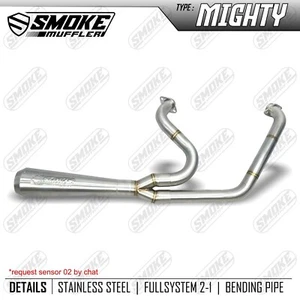 For Harley Dyna Low Rider Street Bob 2-into-1 Exhaust System Pipes 2007-2017 - Picture 1 of 6