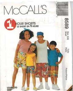 8589 UNCUT Vintage McCalls SEWING Pattern Girls Boys Pull on Shorts FF OOP SEW - Picture 1 of 2