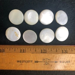 Mother of Pearl Buttons 8 Vintage Shell Shank Back 3/4" - Picture 1 of 3