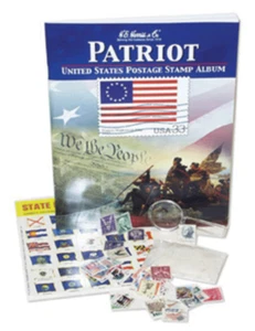 Patriot US Postage Stamp Collection Album and Kit with Stamps and Magnifier - Picture 1 of 1