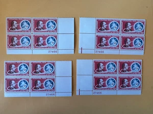 C66 4 blocchi targa MNH OG 15 centesimi posta aerea!st conferenza postale internazionale - Foto 1 di 2