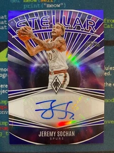 2023-24 Panini Phoenix Jeremy Sochan Stellar Signature Blue Auto /25 Spurs - Picture 1 of 2