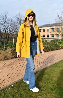 Women's Casual Premium Water Resistant Rubber Rain Parka. Outdoors, Plus Sizes. - Image 1 of 4