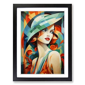 Poster quadro donna Art Déco n. 2 stampa arte da parete tela incorniciata - Foto 1 di 8