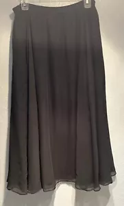 Black Flowy Airy Size 12 Skirt Liner Elastic Kick Plate Dry Clean Only Preowned - Picture 1 of 5