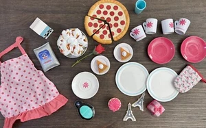 Authentic American Girl Doll Food Lot Lanie Grace Pizza Milk Pie Mugs Rare 24 Pc - Picture 1 of 1