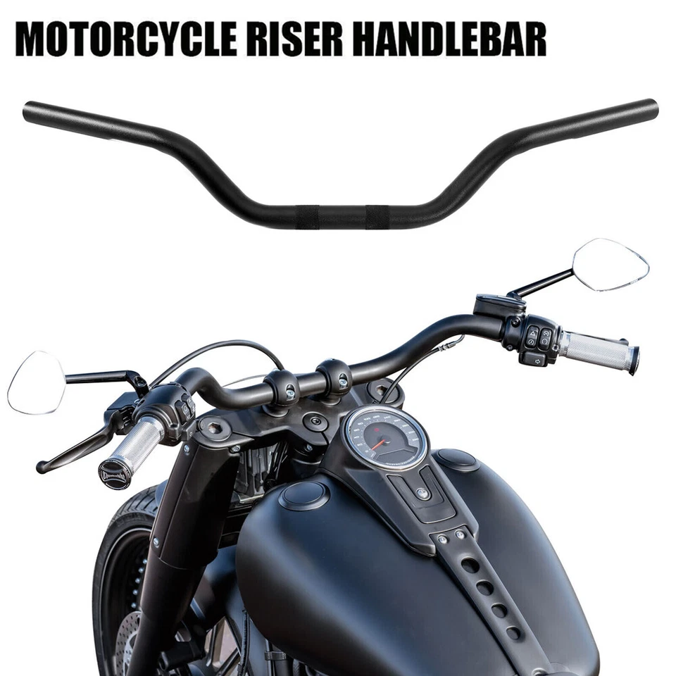 Barra de arrastre 1" manillar de motocicleta negro para Yamaha Honda Suzuki Kawasaki 1986-up Foto 1 de 4