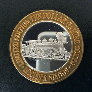 1995 Boulder Station Train Facing Right Silver Strike Las Vegas Nevada A5769 - Picture 1 of 3