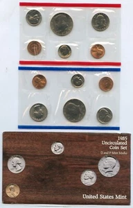 1985 Uncirculated U.S. Mint Set 10 Coins United States Philadelphia & Denver - Picture 1 of 4