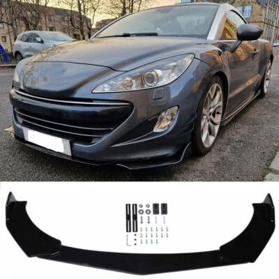 Kit de carrocería de alerón divisor labial parachoques delantero inferior negro brillante para Peugeot 208 RCZ Foto 1 de 4