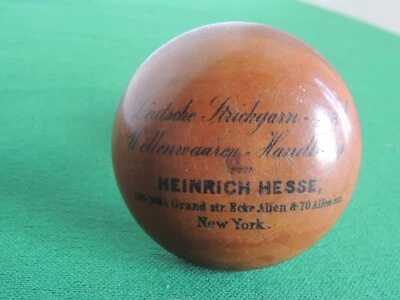 Antigua tienda textil Heinrich Hesse NY madera darner publicidad Foto 1 de 4