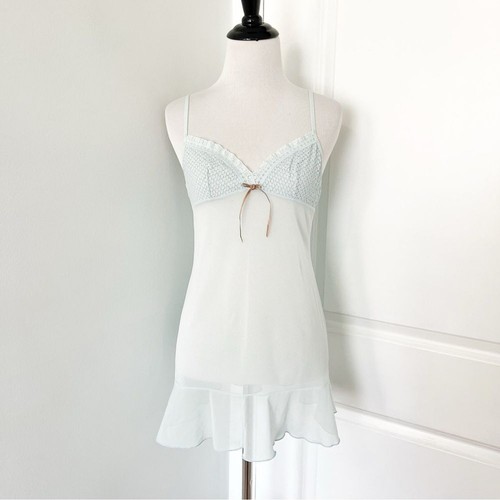 UNDERCOVER Pigiama vintage Victoria's Secret Angels blu chiaro chemise abito slip medio