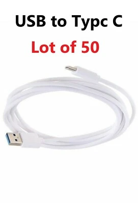50x 3ft OEM Type C Fast Charge Cable Cord Charging Quick Charger USB-C Wholesale - Image 1 of 4