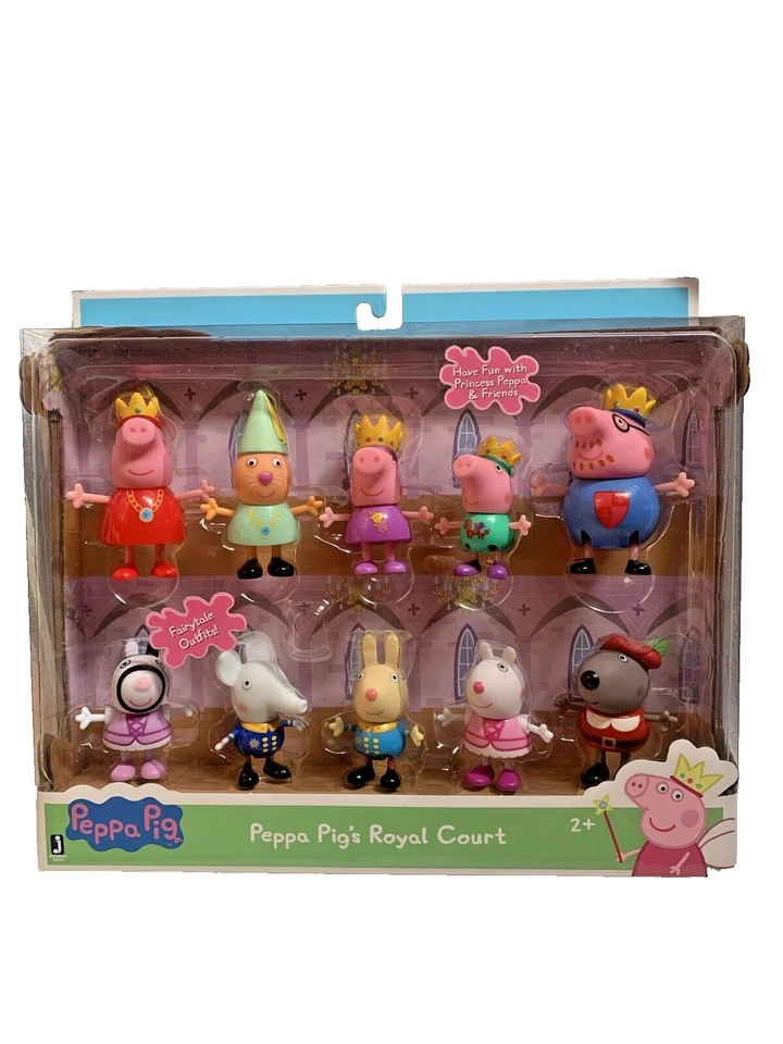 Peppa Pig's Royal Court 10 Figure Set Peppa Mommy Daddy George & Friends Brand N - Image 1 of 2