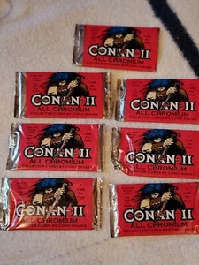 Conan II All Chromium Card Pack Lot 7 Sealed Packs Comic Images 1994 - Picture 1 of 8