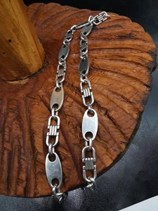Plattenkette aus 925 Silber, 12 mm breit, 60 cm lang, 89,5 gr. Top Rarität - Bild 1 von 8