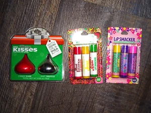 3 sets Lip Smacker & Hershey kisses ~ 1980's red licorice candy apple easter - Picture 1 of 10