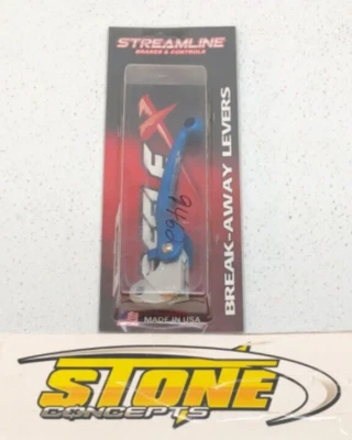 Palanca de embrague reflectante plegable Streamline MX azul RMZ250 RMZ450 KX80 KX100 nueva Foto 1 de 3