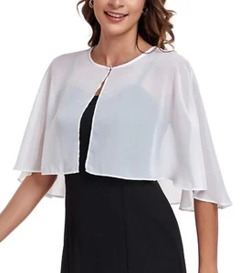 Womens Shawls and Wraps for Evening Dress Chiffon Shawl Cape Wedding Guest Br... - Picture 1 of 6