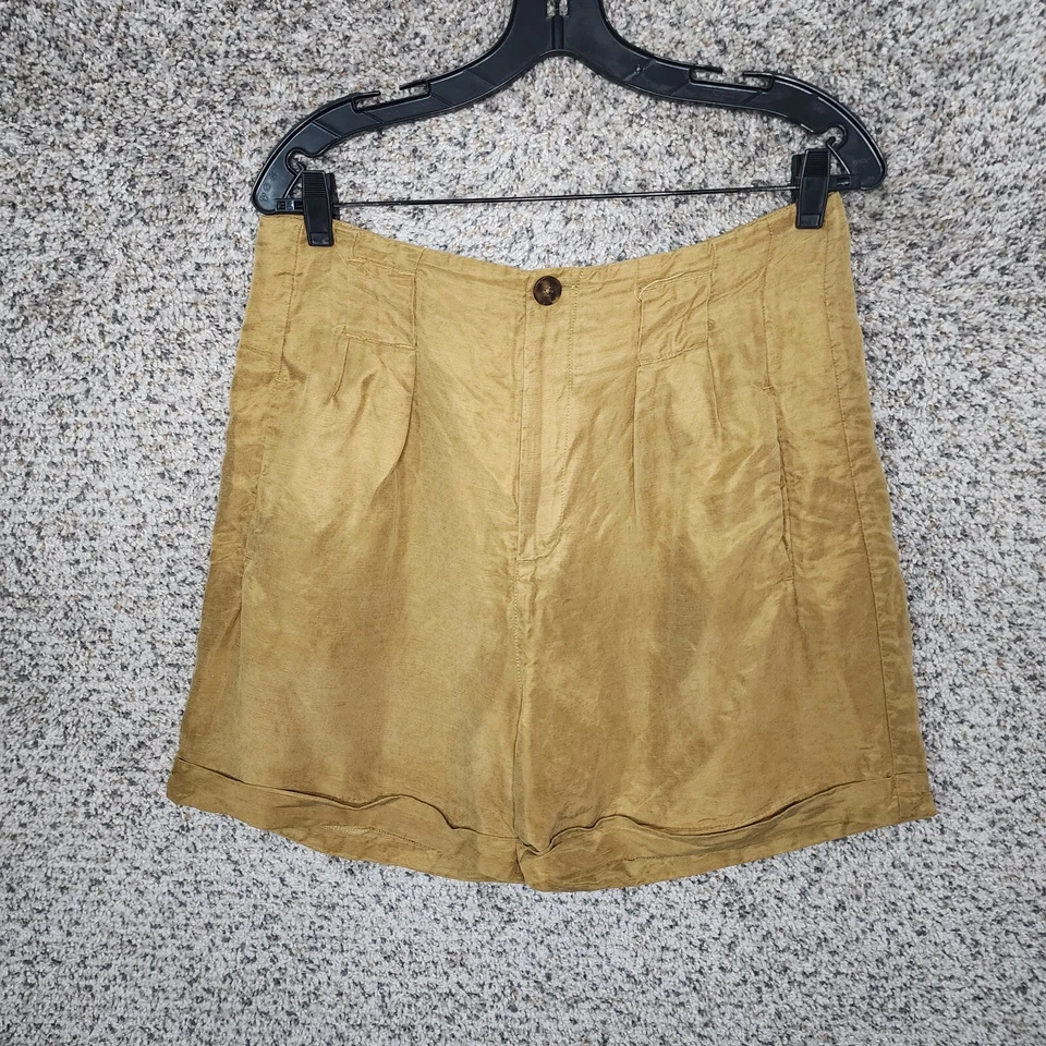 Pantalones Cortos Scotch & Soda Para Mujer Grandes Mezcla de Lino Puños Concha de Coco Informales Foto 1 de 4