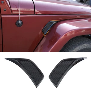 Black Leaf Plate Fender Cover Trim Decoration For Jeep Wrangler JK JKU 2007-2018 - Picture 1 of 12
