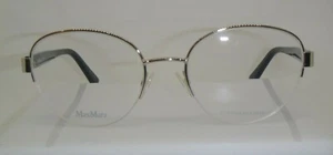 Max Mara MM 1330 Gold Black 3YG Metal Semi Rimless Eyeglasses Frame 54-19-140 - Picture 1 of 5