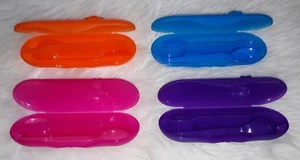 HiPP Löffelbox mit 2 Löffeln - NEU - lila, blau, pink, orange, transparent - - Bild 1 von 16