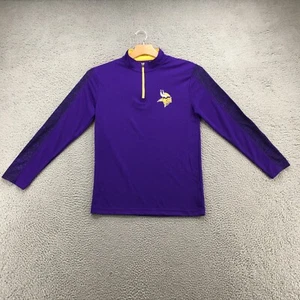 Team Apparel NFL Minnesota Viking Sweatshirt Mens S Purple Mock Neck Quarter Zip - Picture 1 of 20