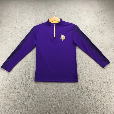 Ropa de equipo NFL Minnesota Viking Sudadera para hombre S púrpura cuello falso cuarto cremallera Foto 1 de 4