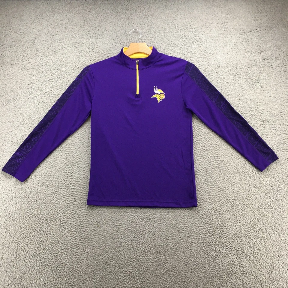 Ropa de equipo NFL Minnesota Viking Sudadera para hombre S púrpura cuello falso cuarto cremallera Foto 1 de 4