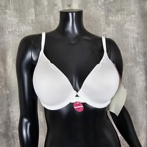 Lily of France Embroidered Seamless Lined Demi UW White Bra 2101793 Size 36C - Picture 1 of 9